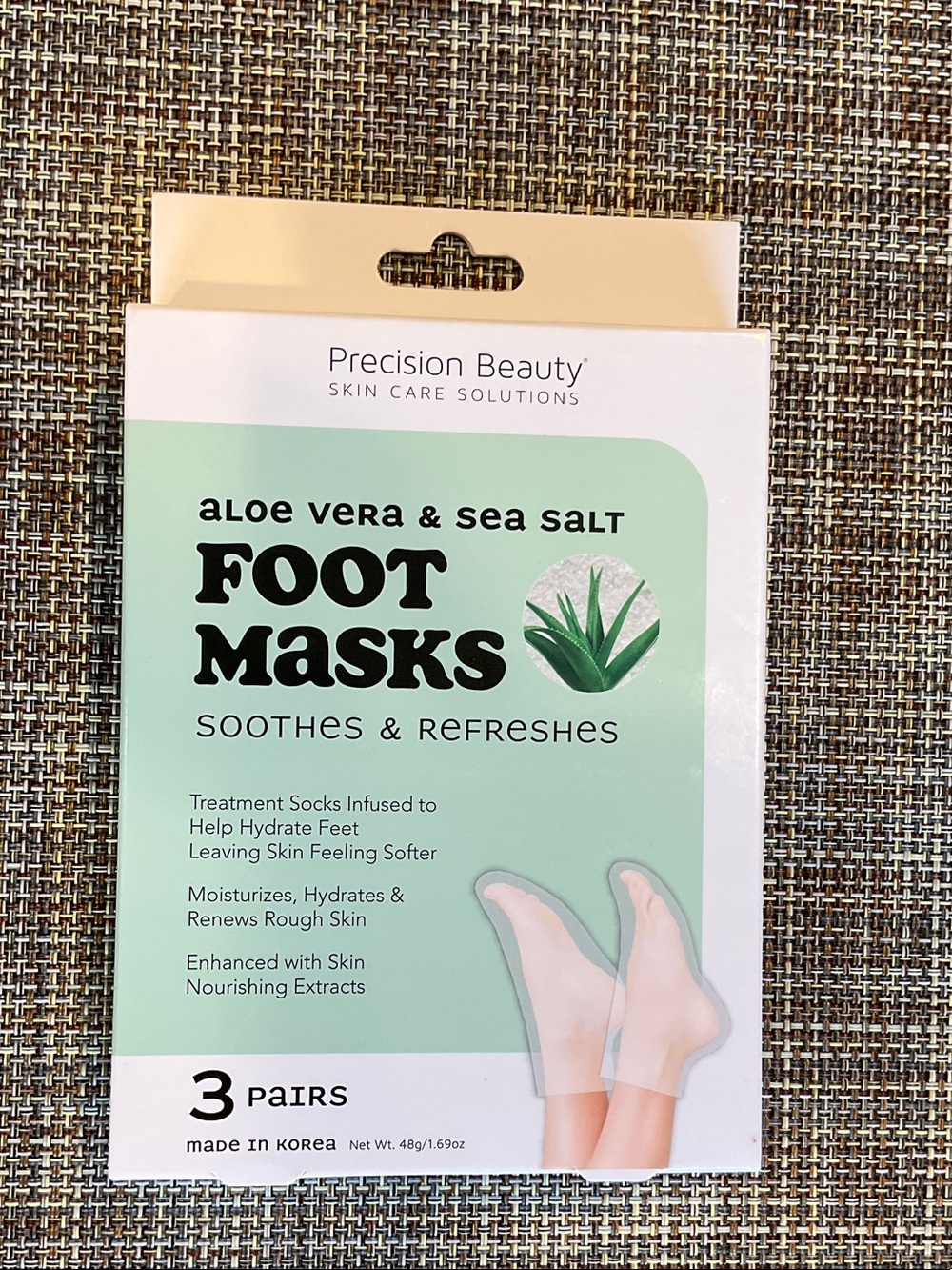 Precision Beauty Aloe Vera & Sea Salt Foot Masks - Mint Green